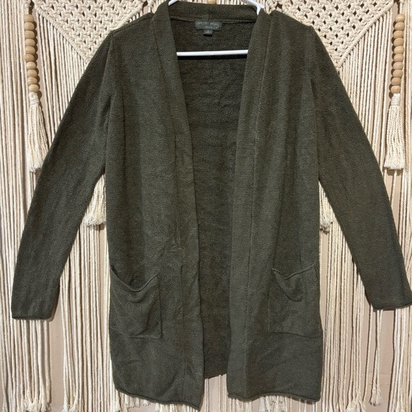 Barefoot Dreams Sweaters - Barefoot Dreams Green Cardigan Sweater Soft Knit Open Front